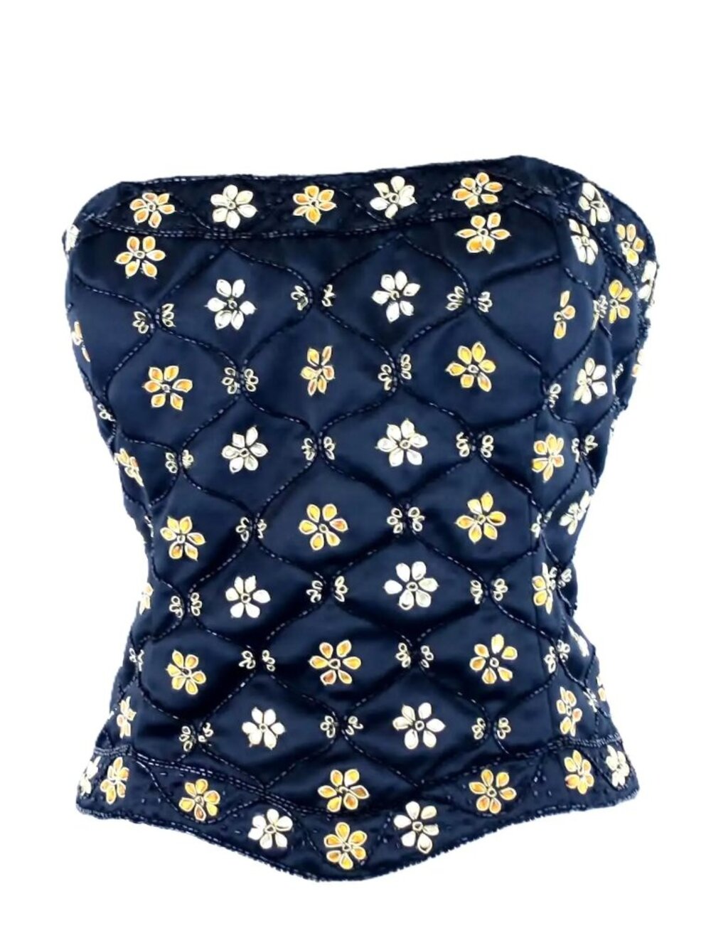 JASDEE Vintage Bustier Corset Hand Work Beading On Satin Style F3100